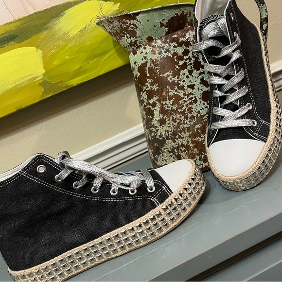 Fashion Nova Shoes - Fashion Nova Black and White High-Top Sneakers